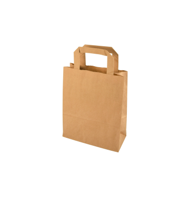 Papiertragetasche, 90313, bis 4kg, au&szlig;en 18x22x10cm, Kraftpapier, braun