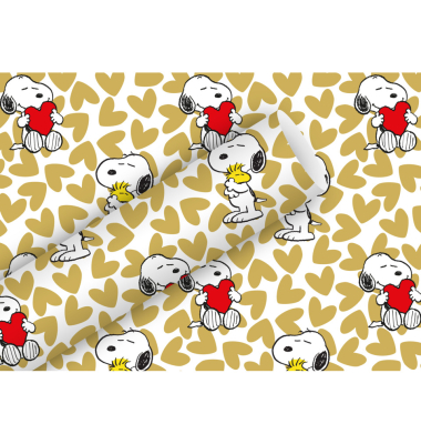 Geschenkpapier 1366-26416, Snoopy, 70cm x 2m, gold