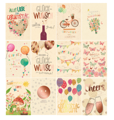 Geburtstagskarte  sortiert