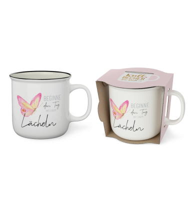 Kaffeebecher Lovely Greetings L&auml;cheln