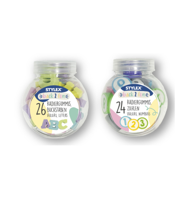 Radiergummi Zahlen + Buchstaben