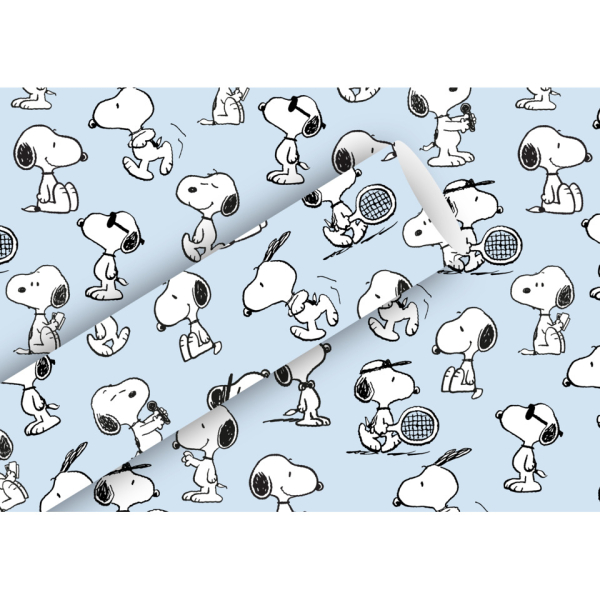 5 Stück Braun und Company Geschenkpapier 1366-26419, Snoopy, 70cm x 2m, hellblau 4014995512130 Braun und Company