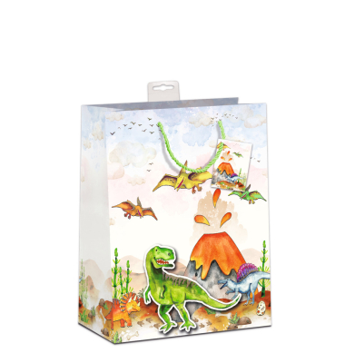 Geschenktasche 7549-2402-L, Kind Dinosaurier, 260mm x 320mm
