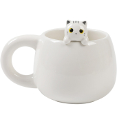 Tasse mit Figur Cats wei&szlig;