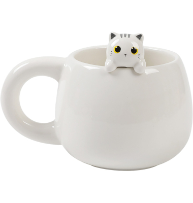 Tasse mit Figur Cats wei&szlig;