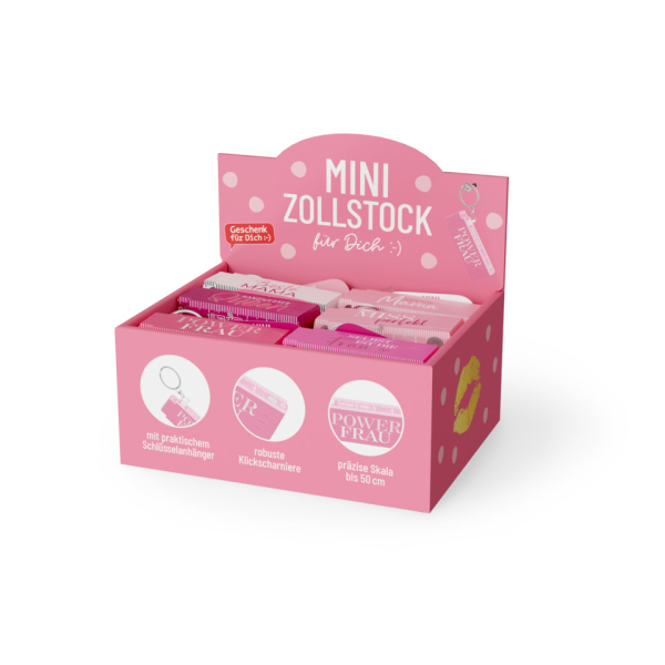 24 Stück LA VIDA Zollstock Mini Auf uns Mädels sortiert  LA VIDA