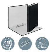 Ringbuch Standard 4209-00-95, A4 2 Ringe 16mm Ring-&Oslash; Karton, PP-kaschiert schwarz