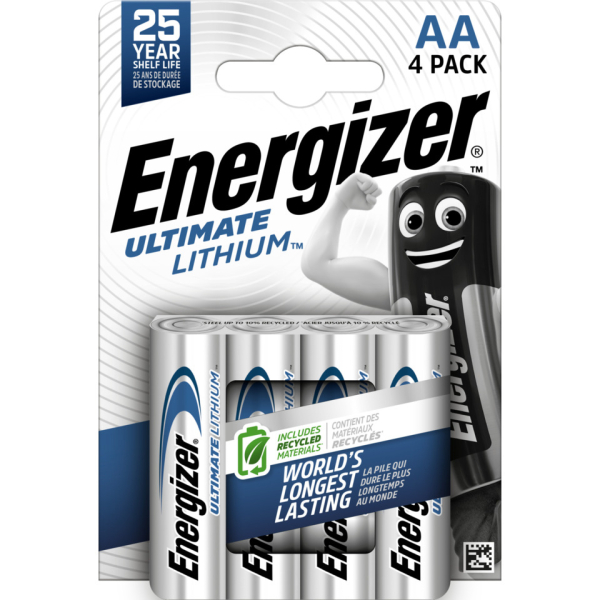 Energizer Batterie Ultimate Lithium, AA / Mignon / LR06, 1,5 Volt 7638900262643 Energizer 4 Stück