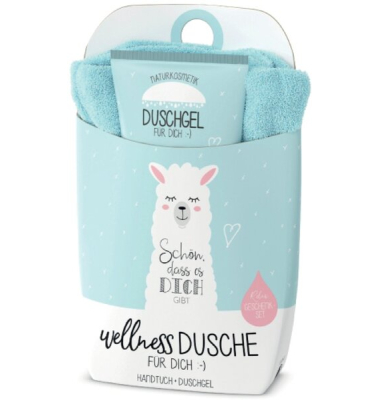 Geschenkset Duschgel 200ml+Handtuch Motiv Lama