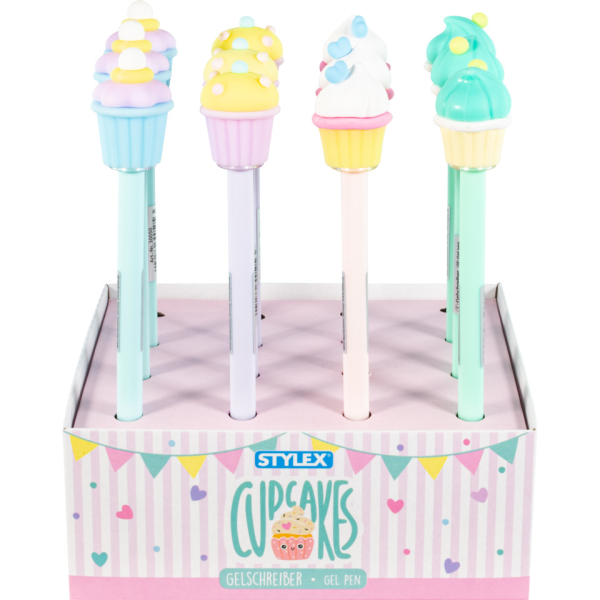 16 Stück Stylex Gelschreiber mit Cupcake-Topper sort. 4044186300505 Stylex