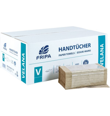 Handtuchpapier Velana, V-Falz, 1-lagig, 25 x 23 cm, aus recycelten Kartonagen, 5000 St&uuml;ck