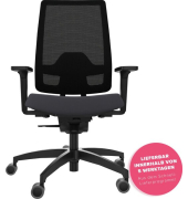 B&uuml;rodrehstuhl Indeed automatic mesh, schwarz, mit verstellbaren Armlehnen, bis 150 kg