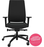 B&uuml;rodrehstuhl , schwarz, mit Armlehnen, bis 150 kg