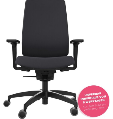 B&uuml;rodrehstuhl Indeed Operator, schwarz, mit verstellbaren Armlehnen, bis 150 kg
