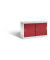 Schiebet&uuml;renschrank Acurado-2000 572300S10371, abschlie&szlig;bar, 2x2 OH, lichtgrau/rubinrot, 120x72x40cm (BxHxT)