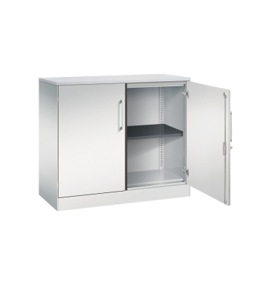 Fl&uuml;gelt&uuml;renschrank Asisto 141052000S10197, abschlie&szlig;bar, 2 OH, lichtgrau, 100x91,5x43,5cm (BxHxT)
