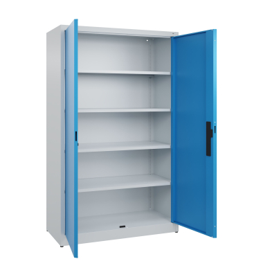 Fl&uuml;gelt&uuml;renschrank Acurado 094800000S10220, abschlie&szlig;bar, 5 OH, lichtgrau/lichtblau, 120x195x50cm (BxHxT)