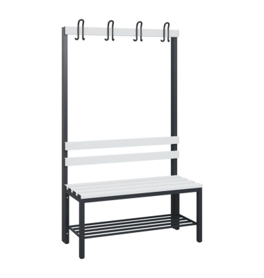 C+P Garderobenbank Schuhrost 1710x1000x403mm sgr/lgr