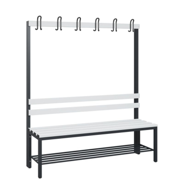 C+P Garderobenbank Schuhrost 1710x1500x403mm sgr/lgr