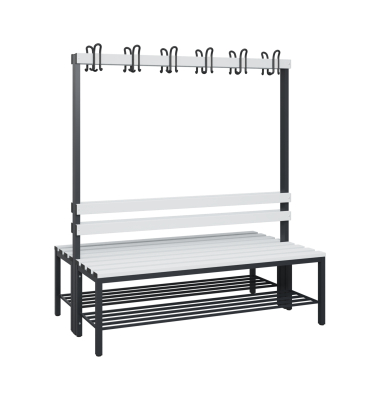 C+P Garderobenbank Schuhrost 1710x1500x756mm sgr/lgr