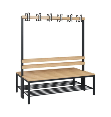 C+P Garderobenbank Schuhrost 1710x1500x756mm sgr