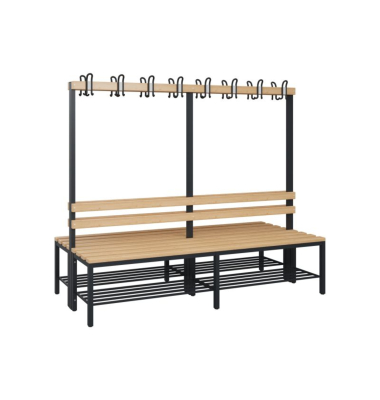 C+P Garderobenbank Schuhrost 1710x1960x756mm sgr