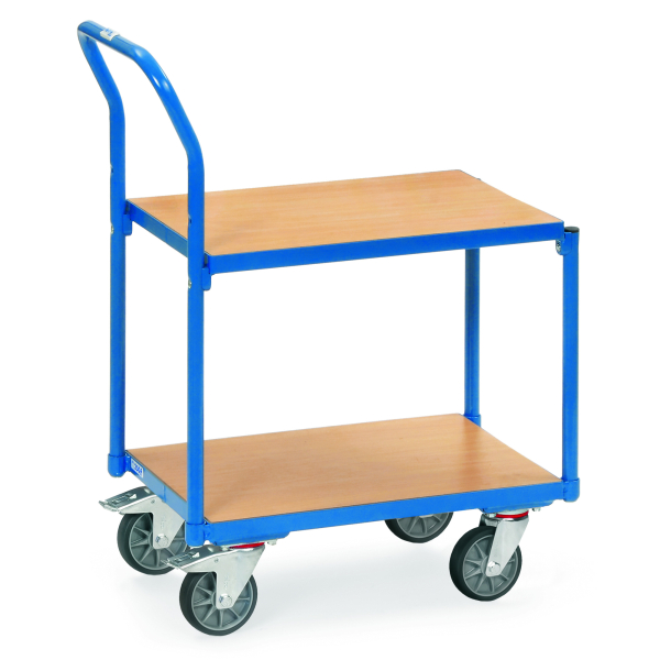 4017976135502 - Etagen-Roller mit 2 Böden aus Holz ohne Rand und Rohrschiebebügel - Fetra