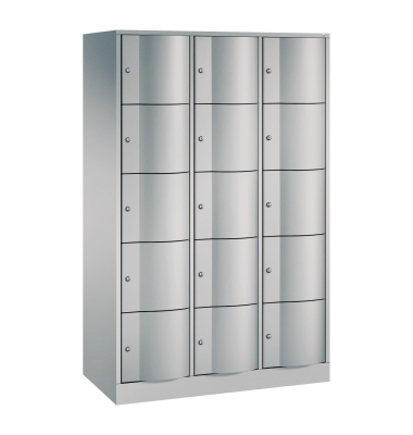 Schlie&szlig;fachschrank 15 Facher 195 x 115x  54 cm Wei&szlig;-Alufarben