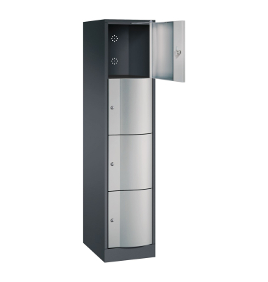 C+P Schlie&szlig;fachschrank 4F&auml; 1950x396x540mm sgr/wsalu