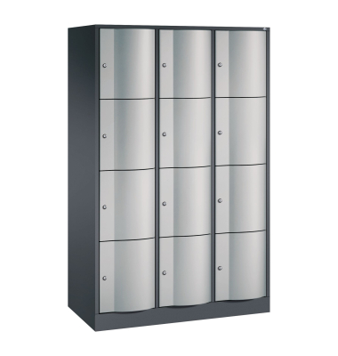 C+P Schlie&szlig;fachschrank 12F&auml; 1950x1150x540mm sgr/wsalu