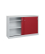 Schiebet&uuml;renschrank Acurado-2000 214600S10123, abschlie&szlig;bar, 2x2 OH, lichtgrau/rubinrot, 160x100x40cm (BxHxT)
