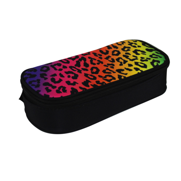 Donau Schüleretui klein Neon Safari Leopard 9004546576778 Donau