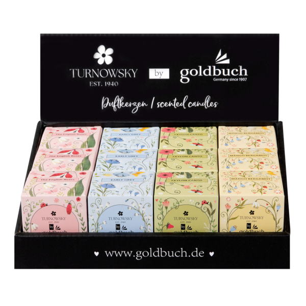 12 Stück TURNOWSKY Duftkerze 46 690 Blumen farbig sortiert  4009835466919 TURNOWSKY