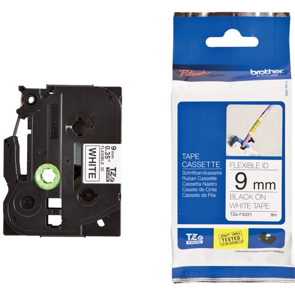 4977766693202 - 9 mm schwarz auf weiß brother Schriftband TZe-FX221 TZEFX221 9 mm schwarz auf weiß 1 St TZEFX221 4977766693202