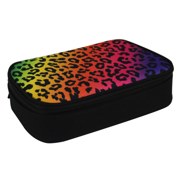 Donau Schüleretui groß Neon Safari Leopard 9004546576716 Donau