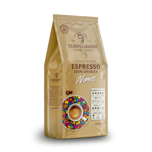 4006406210124 - Kaffee Nomos Espresso 120248 ganze Bohne 8x1000g   4006406210124 Kaffeerösterei Hubert Tempelmann GmbH und Co KG 1000 Gramm