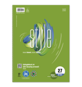 Collegeblock 608575010 Green, Baum, Lineatur 27 / liniert mit Rand innen/au&szlig;en, A4, 70g, gr&uuml;n, 80 Blatt