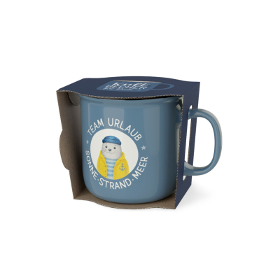 Kaffeebecher Gr&uuml;&szlig;e vom Meer Seehund