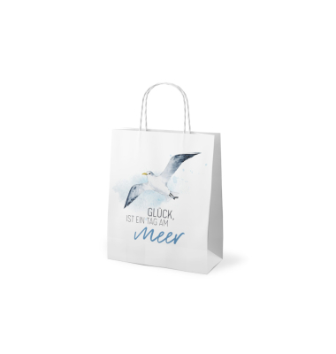 Geschenktragetasche Gr&uuml;&szlig;e vom M&ouml;we