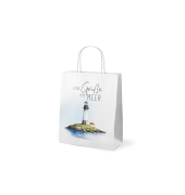 Geschenktasche 991863 F&uuml;r Dich, allgemein, mit Tragekordel, Leuchtturm, 20cm x 24cm