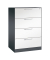 H&auml;ngeregistraturschrank 146223412S10482 Asisto, schwarzgrau/verkehrswei&szlig;, 4 Schubladen, 2-bahnig
