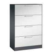 H&auml;ngeregistraturschrank 146023412S10049 Asisto, schwarzgrau/lichtgrau, 4 Schubladen, 2-bahnig