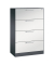 H&auml;ngeregistraturschrank 146023412S10049 Asisto, schwarzgrau/lichtgrau, 4 Schubladen, 2-bahnig