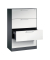 H&auml;ngeregistraturschrank 146023412S10049 Asisto, schwarzgrau/lichtgrau, 4 Schubladen, 2-bahnig