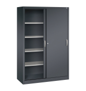 Schiebet&uuml;renschrank Acurado-2000 205000S10138, abschlie&szlig;bar, schwarzgrau