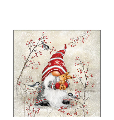 Servietten Weihnachten 32518905, mehrfarbig / Wichtel, 3-lagig, 25x25cm
