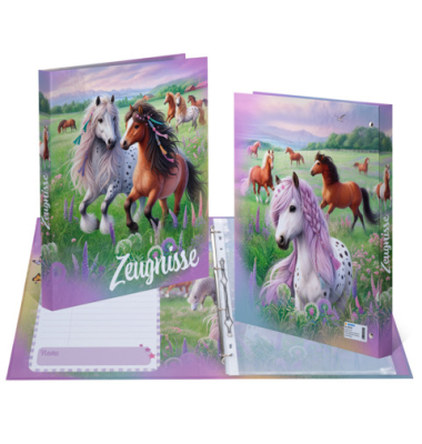 Ringbuch Pferde 20159, A4 4 Ringe 30mm Ring-&Oslash; Karton bunt