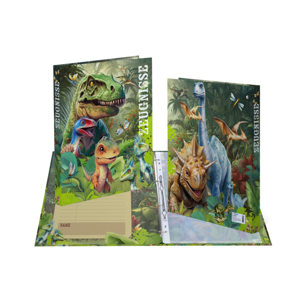 3 Stück Herma Ringbuch Dinos 20160, A4 4 Ringe 30mm Ring-Ø Karton bunt 4008705201605 Herma