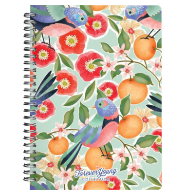 Notizbuch 81901, Forever Young, mehrfarbig, A5, kariert, 90g, 60 Blatt / 120 Seiten