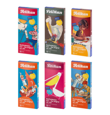 Farbkasten K12 Retro, 400207971, Deckfarbe, 12 Farben, 12-farbig sortiert